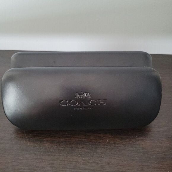 Coach Designer Black Clamshell Eyeglasses Sunglasses Travel Purse Case - Picture 1 of 10
